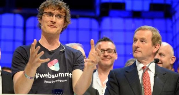 "Paddy Cosgrove with Enda Kenny at the Web Summit"