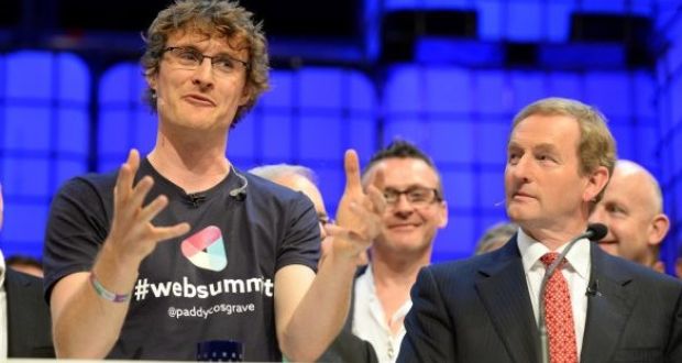 "Paddy Cosgrove with Enda Kenny at the Web Summit"