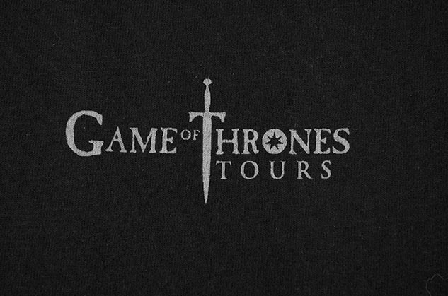 Game of Thrones screen printed with water based discharge ink on a black Gildan premium t-shirt