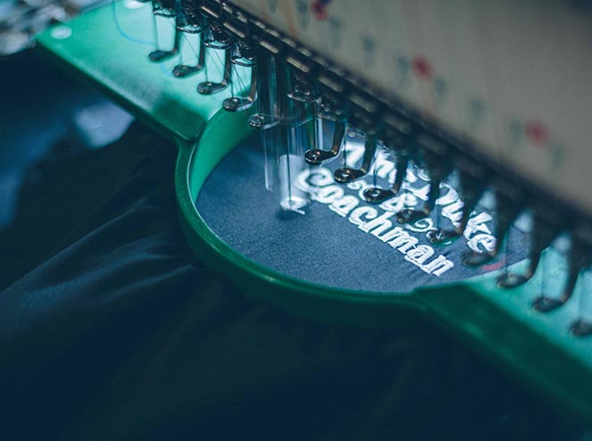 Embroidering a logo