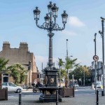 A photo of the five lamps lamppost on Amiens street in Dublin 2